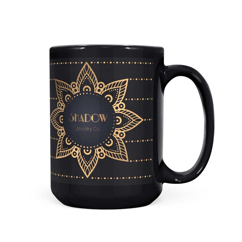 15oz Black Ceramic Customizable Coffee Mug