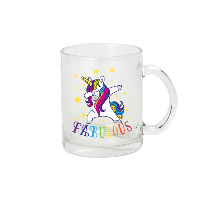 Fabulous Unicorn 11oz Glass Coffee Mug - M.S.A. Custom Creations