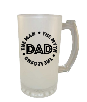 16oz Frosted Beer Mug - The Man, The Myth, The Legend - M.S.A. Custom Creations