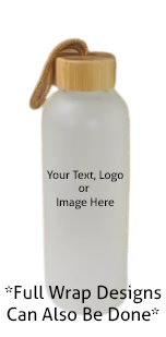 Customizable Glass Water Bottle with Bamboo Lid