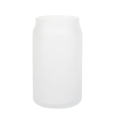 20oz Frosted Glass Can with Bamboo Lid